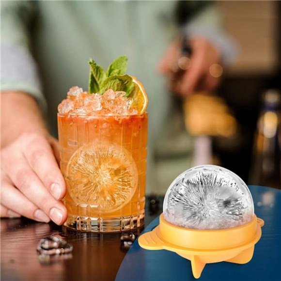 Round Ice Cube Mold Set of 4 Multicolor 2.5 Inch Tight Sealing, Leak Proof - Picture 6 of 6